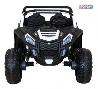 Buggy ATV Racing dwuosobowy na akumulator - biały, 4x200W 24V/14Ah, pilot, panel muzyczny, EVA, ekoskóra [A032]