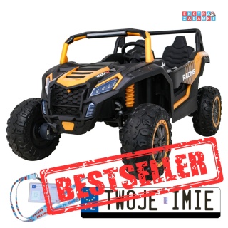 Buggy ATV Racing dwuosobowy na akumulator - złoty, 4x200W 24V/14Ah, pilot, panel muzyczny, EVA, ekoskóra [A032]