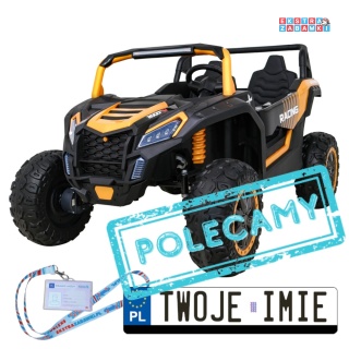 Buggy ATV Racing dwuosobowy na akumulator - złoty, 4x200W 24V/14Ah, pilot, panel muzyczny, EVA, ekoskóra [A032]