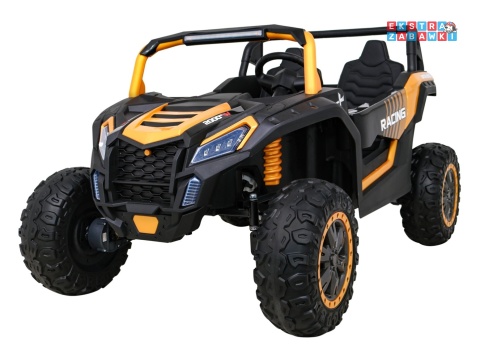 Buggy ATV Racing dwuosobowy na akumulator - złoty, 4x200W 24V/14Ah, pilot, panel muzyczny, EVA, ekoskóra [A032]