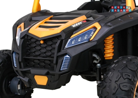 Buggy ATV Racing dwuosobowy na akumulator - złoty, 4x200W 24V/14Ah, pilot, panel muzyczny, EVA, ekoskóra [A032]