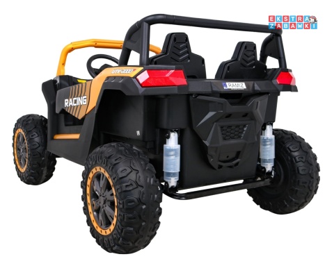 Buggy ATV Racing dwuosobowy na akumulator - złoty, 4x200W 24V/14Ah, pilot, panel muzyczny, EVA, ekoskóra [A032]