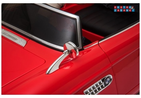[4600] BMW Retro lakierowane na akumulator 2x45W 12V/7Ah ekoskóra EVA LED panel muzyczny - czerwony