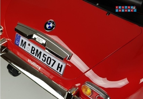 [4600] BMW Retro lakierowane na akumulator 2x45W 12V/7Ah ekoskóra EVA LED panel muzyczny - czerwony