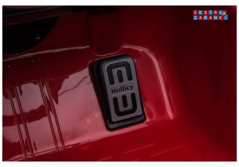 [4600] BMW Retro lakierowane na akumulator 2x45W 12V/7Ah ekoskóra EVA LED panel muzyczny - czerwony