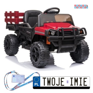 [4173] Auto BDM0926 na akumulator 2x45W 12V/7Ah ekoskóra EVA panel dźwiękowy pilot - czerwony