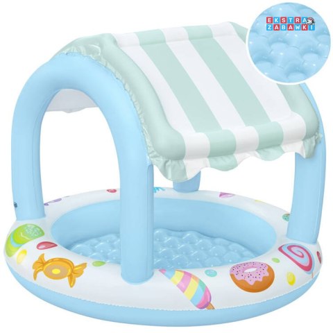 Bestway Basenik z daszkiem i dmuchanym dnem NIEBIESKO-BIAŁY 104cm 52638