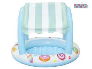 Bestway Basenik z daszkiem i dmuchanym dnem NIEBIESKO-BIAŁY 104cm 52638
