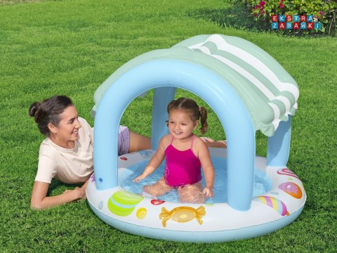 Bestway Basenik z daszkiem i dmuchanym dnem NIEBIESKO-BIAŁY 104cm 52638