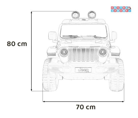 Biały Jeep Wrangler Rubicon na akumulator - 4x45W, 12V/14Ah EVA, pokrowiec, pilot, LED, MP3, BT - [JWR555]