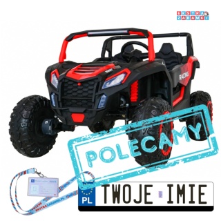 Buggy ATV Racing dwuosobowy na akumulator - czerwony, 4x200W 24V/14Ah, pilot, panel muzyczny, EVA, ekoskóra [A032]