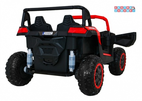 Buggy ATV Racing dwuosobowy na akumulator - czerwony, 4x200W 24V/14Ah, pilot, panel muzyczny, EVA, ekoskóra [A032]