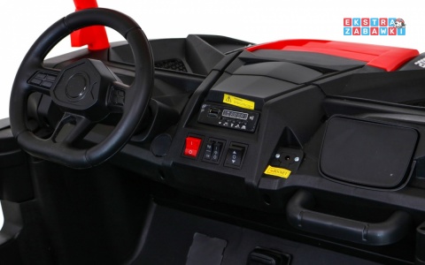 Buggy ATV Racing dwuosobowy na akumulator - czerwony, 4x200W 24V/14Ah, pilot, panel muzyczny, EVA, ekoskóra [A032]