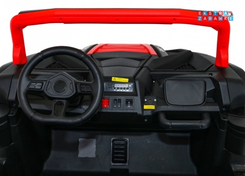 Buggy ATV Racing dwuosobowy na akumulator - czerwony, 4x200W 24V/14Ah, pilot, panel muzyczny, EVA, ekoskóra [A032]
