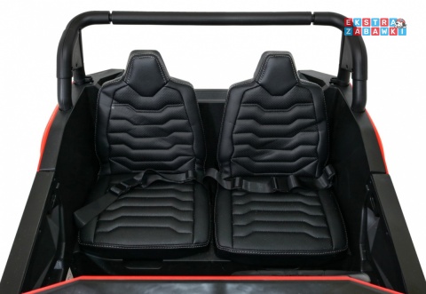 Buggy ATV Racing dwuosobowy na akumulator - czerwony, 4x200W 24V/14Ah, pilot, panel muzyczny, EVA, ekoskóra [A032]
