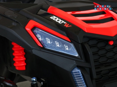 Buggy ATV Racing dwuosobowy na akumulator - czerwony, 4x200W 24V/14Ah, pilot, panel muzyczny, EVA, ekoskóra [A032]
