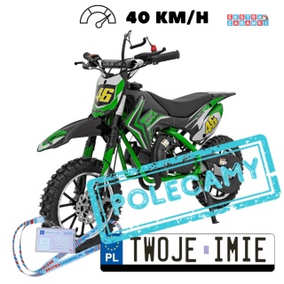 Zielony Motocykl spalinowy Renegade 50R - 49CC do 70 kg 40 km/h, pompowane koła, kluczyk [DB709]