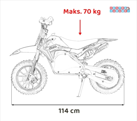 Czerwony Motor Renegade 50R na akumulator - 1x500W 36V/9Ah do 70 kg, pompowane koła, kluczyk - [HP110E-A]