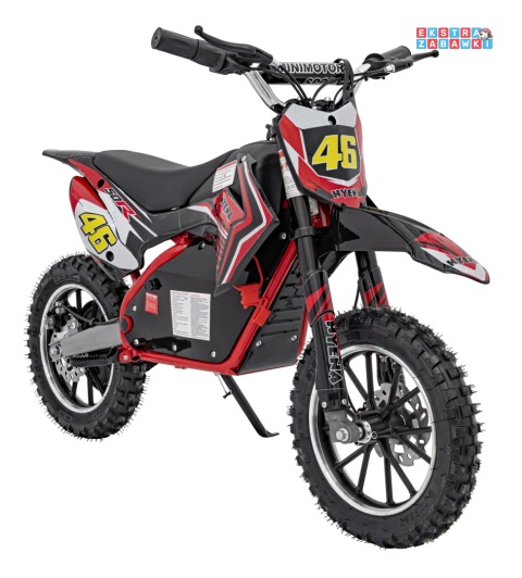 Czerwony Motor Renegade 50R na akumulator - 1x500W 36V/9Ah do 70 kg, pompowane koła, kluczyk - [HP110E-A]