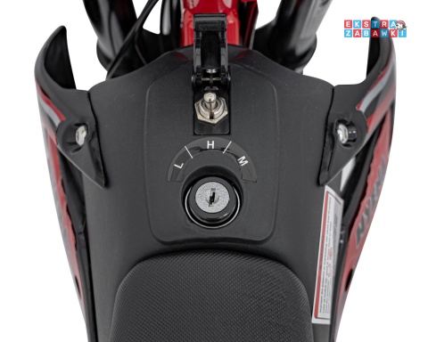 Czerwony Motor Renegade 50R na akumulator - 1x500W 36V/9Ah do 70 kg, pompowane koła, kluczyk - [HP110E-A]