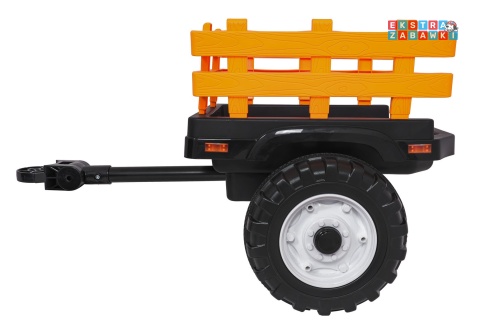 Mega traktor D68 z łyżką na akumulator - żółty, 2x200W, 24V/10Ah, ekoskóra, pilot, LED [JS3158B]