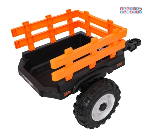 Mega traktor D68 z łyżką na akumulator - żółty, 2x200W, 24V/10Ah, ekoskóra, pilot, LED [JS3158B]