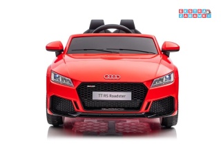[11943] Audi TT RS na akumulator 2x45W 12V/7Ah EVA LED ekoskóra panel muzyczny pilot - czerwony