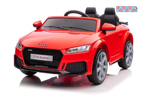 [11943] Audi TT RS na akumulator 2x45W 12V/7Ah EVA LED ekoskóra panel muzyczny pilot - czerwony