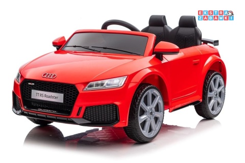 [11943] Audi TT RS na akumulator 2x45W 12V/7Ah EVA LED ekoskóra panel muzyczny pilot - czerwony
