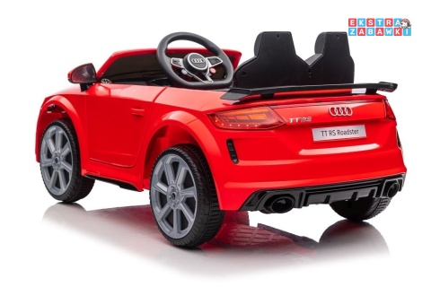 [11943] Audi TT RS na akumulator 2x45W 12V/7Ah EVA LED ekoskóra panel muzyczny pilot - czerwony