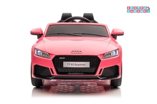 [11938] Audi TT RS na akumulator 2x45W 12V/7Ah EVA LED ekoskóra panel muzyczny pilot - różowy