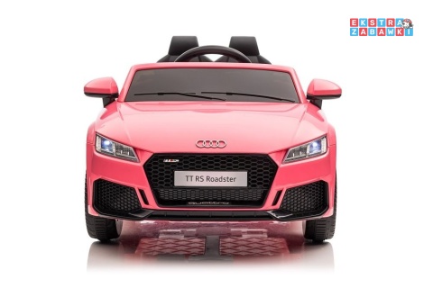 [11938] Audi TT RS na akumulator 2x45W 12V/7Ah EVA LED ekoskóra panel muzyczny pilot - różowy
