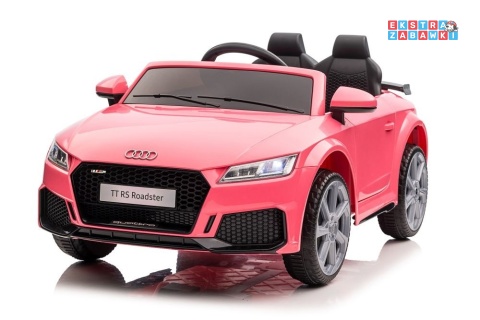 [11938] Audi TT RS na akumulator 2x45W 12V/7Ah EVA LED ekoskóra panel muzyczny pilot - różowy