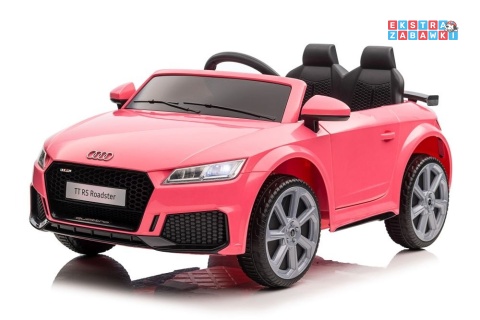 [11938] Audi TT RS na akumulator 2x45W 12V/7Ah EVA LED ekoskóra panel muzyczny pilot - różowy