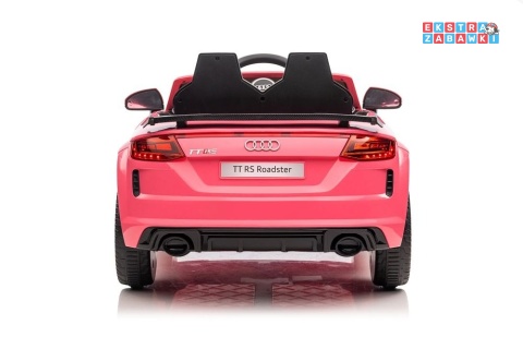 [11938] Audi TT RS na akumulator 2x45W 12V/7Ah EVA LED ekoskóra panel muzyczny pilot - różowy
