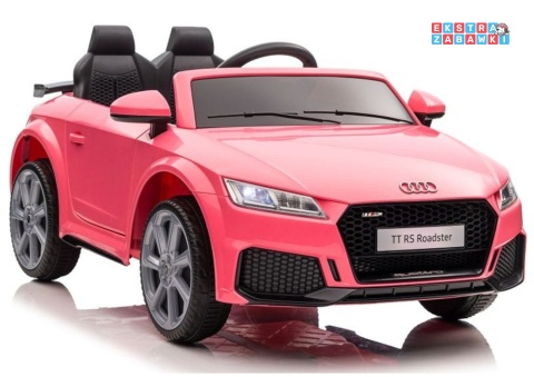 [11938] Audi TT RS na akumulator 2x45W 12V/7Ah EVA LED ekoskóra panel muzyczny pilot - różowy
