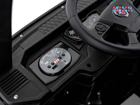Czarny TIR Scania R-Serie na akumulator - 4x35W 24V/7Ah, EVA, Bluetooth, ekoskóra - [HL698]