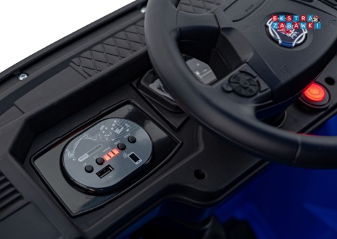 Niebieski TIR Scania R-Serie na akumulator - 4x35W 24V/7Ah, EVA, Bluetooth, ekoskóra - [HL698]