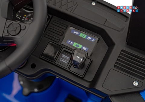 Niebieski TIR Scania R-Serie na akumulator - 4x35W 24V/7Ah, EVA, Bluetooth, ekoskóra - [HL698]