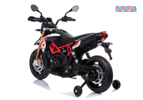 Czarny Motor Aprilia A007 na akumulator - 2x45W 12V/4.5Ah, EVA, ekoskóra, LED - [4795]