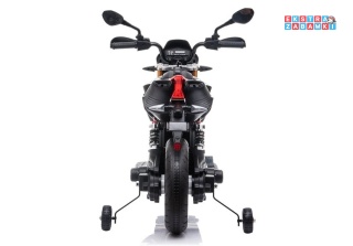 Czarny Motor Aprilia A007 na akumulator - 2x45W 12V/4.5Ah, EVA, ekoskóra, LED - [4795]