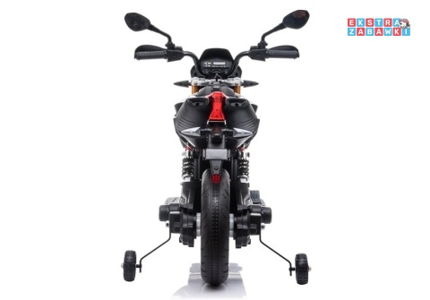 Czarny Motor Aprilia A007 na akumulator - 2x45W 12V/4.5Ah, EVA, ekoskóra, LED - [4795]