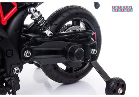 Czarny Motor Aprilia A007 na akumulator - 2x45W 12V/4.5Ah, EVA, ekoskóra, LED - [4795]