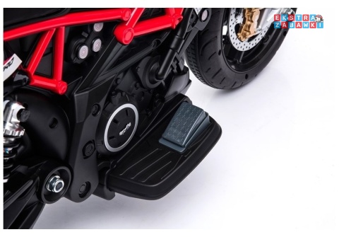 Czarny Motor Aprilia A007 na akumulator - 2x45W 12V/4.5Ah, EVA, ekoskóra, LED - [4795]