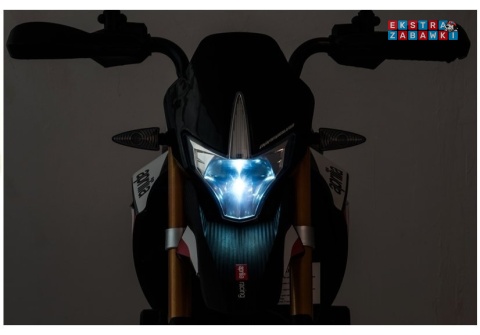 Czarny Motor Aprilia A007 na akumulator - 2x45W 12V/4.5Ah, EVA, ekoskóra, LED - [4795]