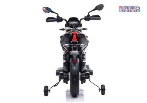 Czarny Motor Aprilia A007 na akumulator - 2x45W 12V/4.5Ah, EVA, ekoskóra, LED - [4796]