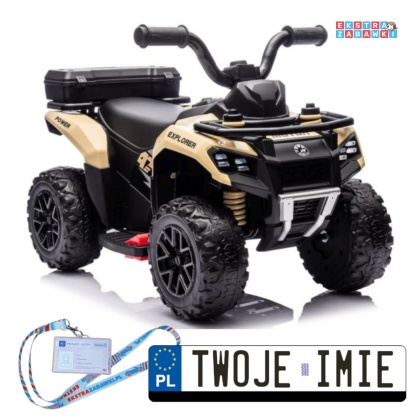 Złoty Quad GTS1155 na akumulator - 1x35W, 6V/4.5Ah, EVA, LED, panel muzyczny, 2 km/h [19940]