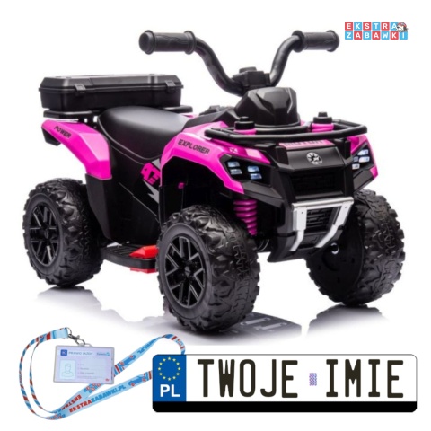 Różowy Quad GTS1155 na akumulator - 1x35W, 6V/4.5Ah, EVA, LED, panel muzyczny, 2 km/h [19943]