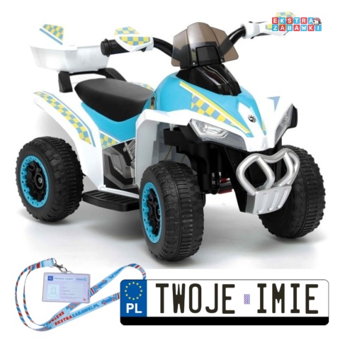 Niebieski Quad GTS1188-A na akumulator - 1x45W, 6V/4.5Ah, do 3 km/h, światła LED [6457]