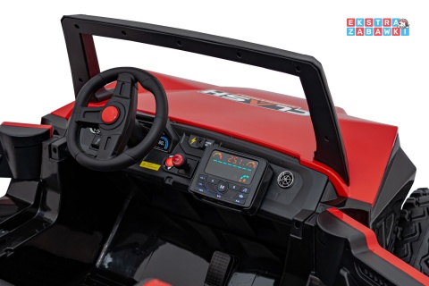 Czerwone Buggy Clash STRONG buggy na akumulator 4x4 - czerwony, 2x300W + 2x35W, 24V/14Ah, 16km/h, pilot, ekoskóra [SX1929]